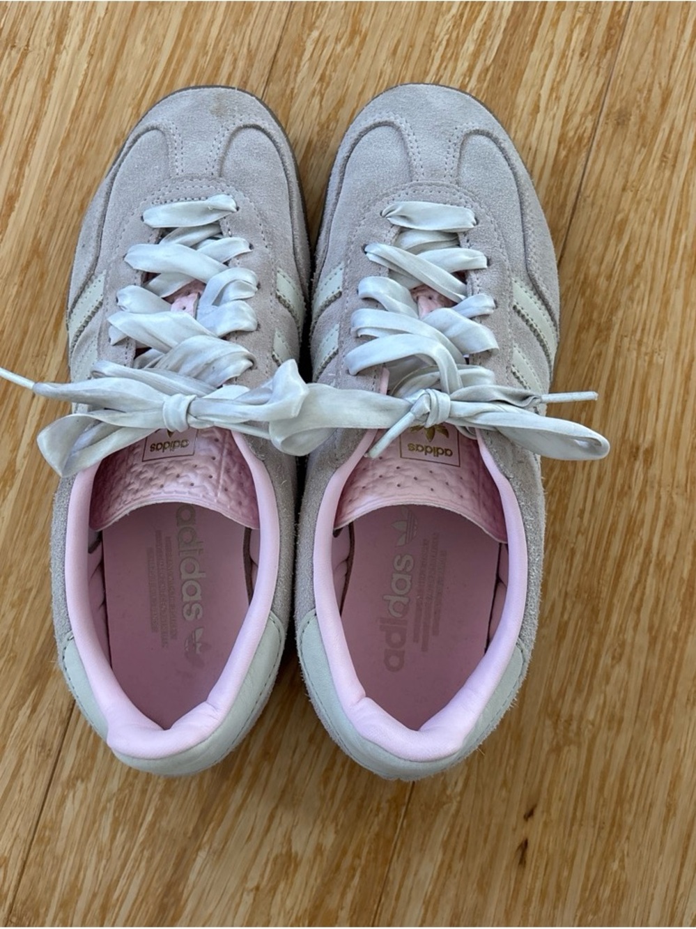 Adidas Women's Gazelle Sneakers in Light Pink and Cream
